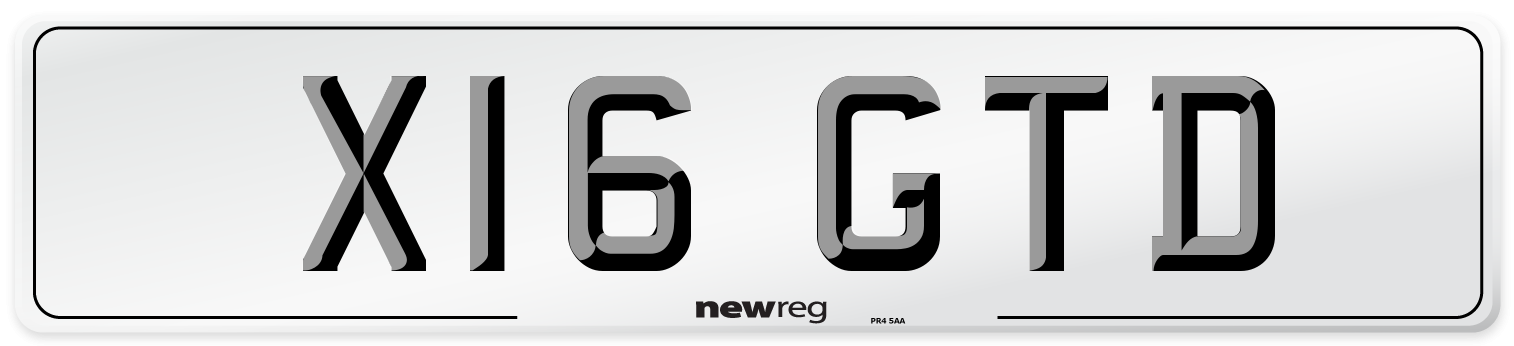 X16 GTD Number Plate from New Reg